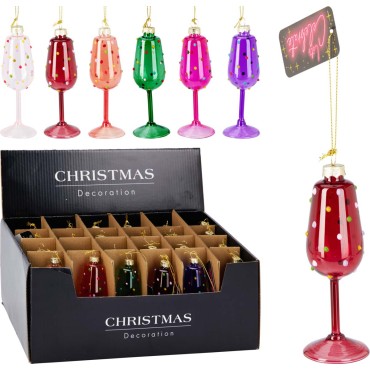 JK Home Décor - Στολίδι Σαμπάνια από Γυαλί 11cm 6Σχδ