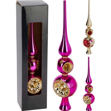 JK Home Décor - Κορυφή Δέντρου Royal από Γυαλί 30cm 2Σχδ