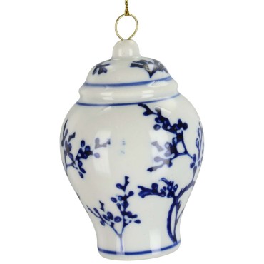 JK Home Décor - Στολίδι Βάζο Chinoiserie Πορσελάνη Λευκό 7.5cm