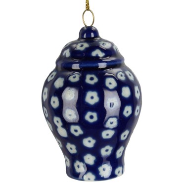 JK Home Décor - Ornament Jar Porcelain Blue 7.5cm