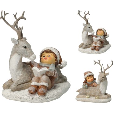 JK Home Décor - Φιγούρα με Παιδάκια από Πολυρεζίν 112cm 2Σχδ