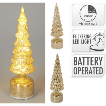 JK Home Décor - Δέντρο LED από Γυαλί με Κίνηση 9x36cm 2Σχδ