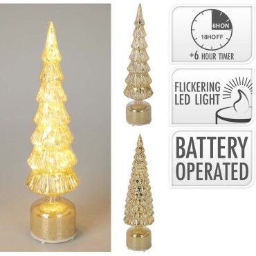 JK Home Décor - Δέντρο LED από Γυαλί με Κίνηση 9x40cm 2Σχδ