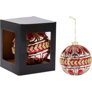 JK Home Décor - Μπάλα Χριστουγέννων Royal από Γυαλί 10cm 2Σχδ