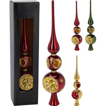 JK Home Décor - Κορυφή Δέντρου Royal από Γυαλί 30cm 3Σχδ