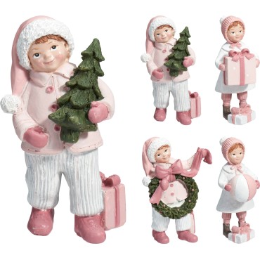 JK Home Décor - Φιγούρα Παιδιού Πολυρεζίν 5.5x12cm 4Σχδ