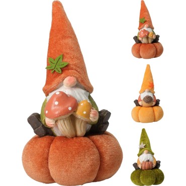 JK Home Décor - Νάνος με Κολοκύθα 20cm 3Σχδ 11x10x20cm