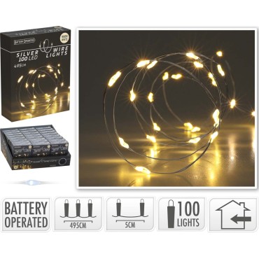 JK Home Décor - Λαμπάκια Silverwire WW 100LED 495cm