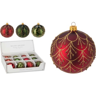 JK Home Décor - Μπάλα Χριστουγέννων Golden Drops από Γυαλί 8cm 4Σχδ