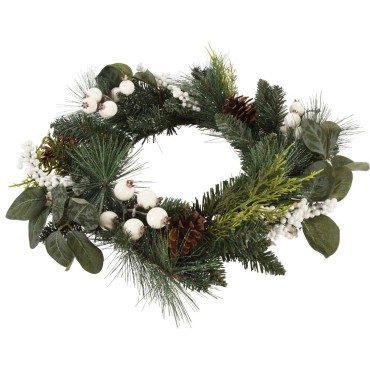 JΚ Home Décor - Στεφάνι με Λευκά Moύρα 45x10cm