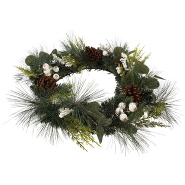 JΚ Home Décor - Στεφάνι με Λευκά Moύρα 60x13cm