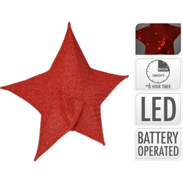 JΚ Home Décor - Αστέρι Κρεμαστό Κόκκινο 40LED 70x26cm