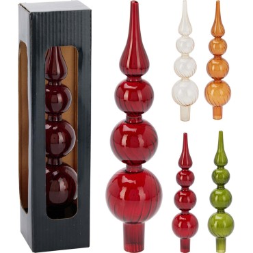 JK Home Décor - Κορυφή Δέντρου από Γυαλί 28cm 4Σχδ