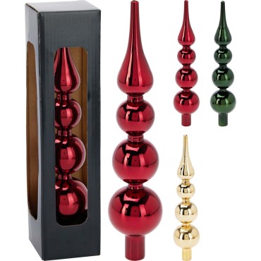 JK Home Décor - Κορυφή Δέντρου από Γυαλί 28cm 3Σχδ