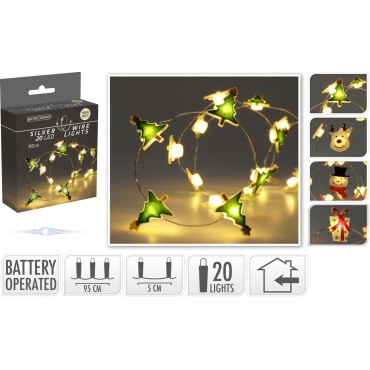 JK Home Décor - Λαμπάκια Silverwire με Σχέδιο WW 20LED 1M 4Σχδ