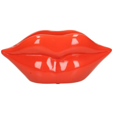 JK Home Décor - Planter Lips Polyresin Red 28x10x12.5cm
