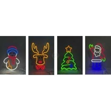 JK Home Décor - Φιγούρες ΝΕΟΝ LED 24x32cm 4Σχδ