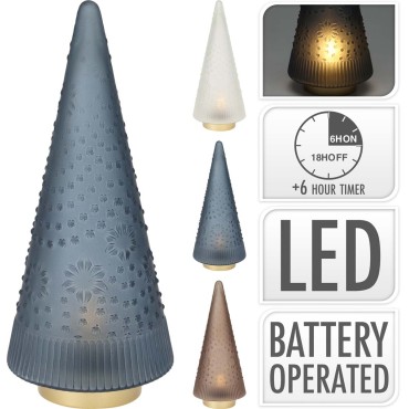 JΚ Home Décor - Δέντρο Γυάλινο LED 37cm 3Σχδ