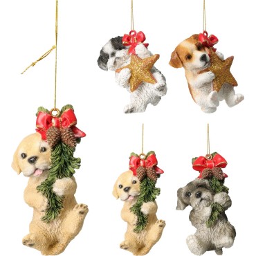 JK Home Décor - Στολίδι Σκυλάκια από Πολυρεζίν 8.5cm 4Σχδ