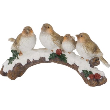 JK Home Décor - Πουλάκια σε Κλαδί Πολυρεζίν 25x9x13cm