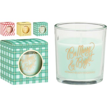 JK Home Décor - Κερί Αρωματικό Glass & Wax σε Γυαλί 7x7.5cm 3Σχδ