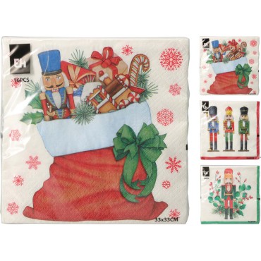 JK Home Décor - Χαρτοπετσέτα Χριστουγέννων 33cm 3Σχδ S/16
