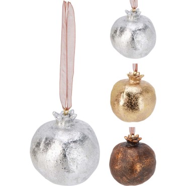 JK Home Décor - Στολίδι Ρόδι Πολυρεζίν 6x6cm 3Σχδ