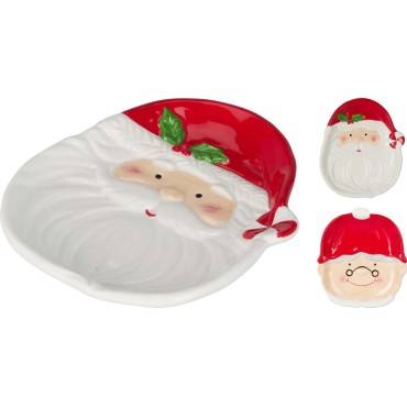 JK Home Décor - Πιάτο Ζευγάρι Άγιος Βασίλης από Δολομίτη 20x17cm 2Σχδ