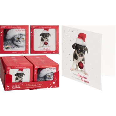 JK Home Décor - Κάρτα Ευχετήρια με Ζωάκια 14x14cm 2Σχδ