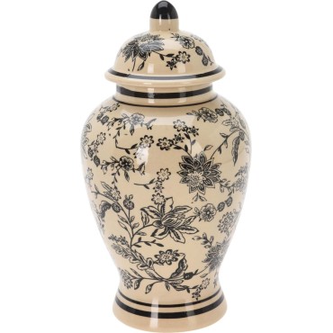 JK Home Décor - Vase with Lid 15x28cm Flower