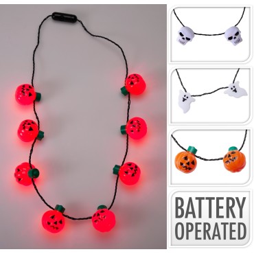 JK Home Décor - Κολιέ Halloween με LED 94cm 3Σχδ