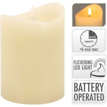 JK Home Décor - LED Candle 90x10cm Ivory