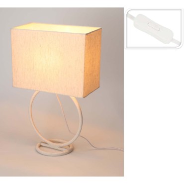 JK Home Décor - Επιτραπέζιο Φωτιστικό από Μέταλλο Κρεμ 30x48cm