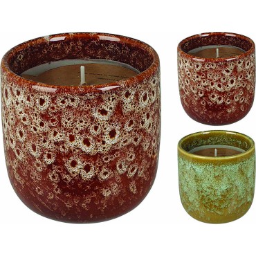 JK Home Décor - Candle In Jar Ceramic 9cm 2ASS