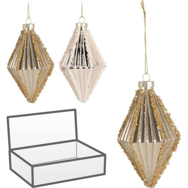 JΚ Home Décor - Στολίδι Δέντρου Διαμάντι Γυάλινο 12cm 2Σχδ