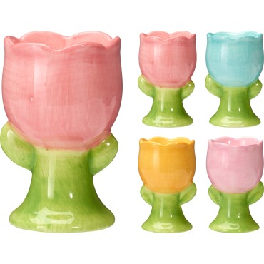 JΚ Home Decor - Αυγοθήκη Λουλούδι 6x8cm 4Ass