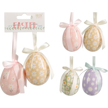 JΚ Home Decor - Κρεμαστό Αυγό 4x6cm S/2 2Ass