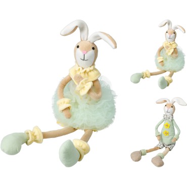 JΚ Home Decor - Πασχαλινό Λαγουδάκι με Κρεμαστά Πόδια 47cm 2Ass