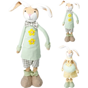 JΚ Home Decor - Πασχαλινό Λαγουδάκι με Τηλεσκοπικά Πόδια 80cm 2Ass