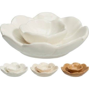 JΚ Home Decor - Αυγοθήκη με Σχέδιο Λουλουδιών 9x2.5cm 3Ass