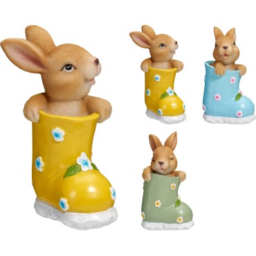 JΚ Home Decor - Λαγός Έξω από Μπότα 12cm 3Ass