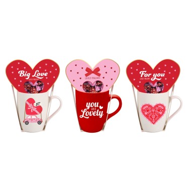 JK Home Décor - Κούπα Βαλεντίνου με Σοκολάτάκια 3Σχδ