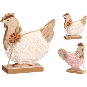 JΚ Home Decor - Διακοσμητικό Πετεινός & Κότα MDF 10x13cm 2Ass