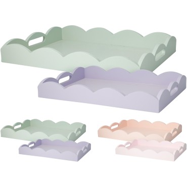 JΚ Home Decor - Δίσκος Ξύλινος 35x25x5cm & 40x30x5.5cm S/2 2Ass 