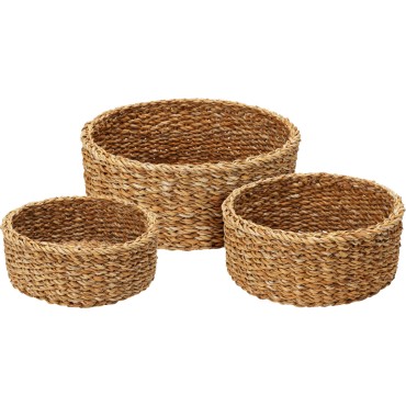 JΚ Home Decor - Καλάθι Στρογγυλό S/3 Φυσικό