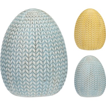 JΚ Home Decor - Πασχαλινό Αυγό Πλεκτή Όψη 7x9cm 2Ass