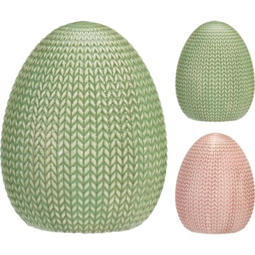 JΚ Home Decor - Πασχαλινό Αυγό Πλεκτή Όψη 9x11cm 2Ass