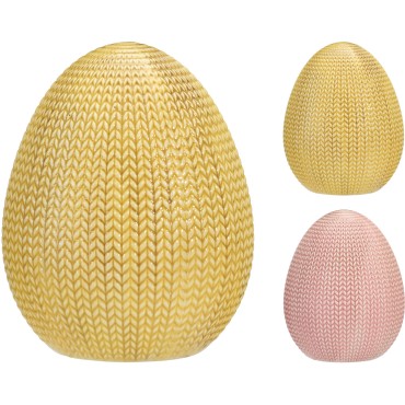 JΚ Home Decor - Πασχαλινό Αυγό Πλεκτή Όψη 10x13cm 2Ass