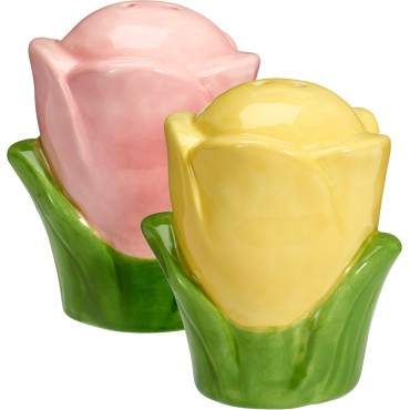 JΚ Home Decor - Σετ Αλάτι &Πιπέρι Τουλίπα 14x8cm S/2