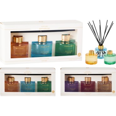 JΚ Home Decor - Σετ Διαχυτή Αρώματος 100ml 26x7.5cm S/3 2Ass